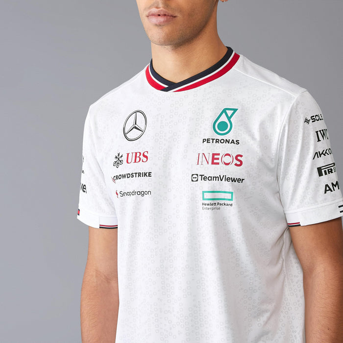 Mercedes AMG Petronas F1 Men’s 2024 Team Driver T-Shirt – Official White Fan Apparel (Size L)