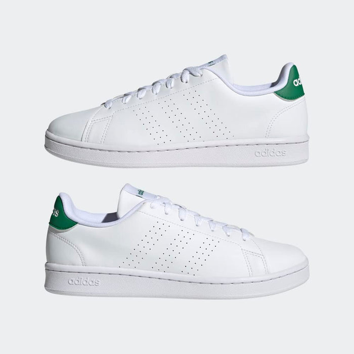 adidas Advantage Men’s Sneakers – Cloud White / Collegiate Green, Low-Top Casual Shoe