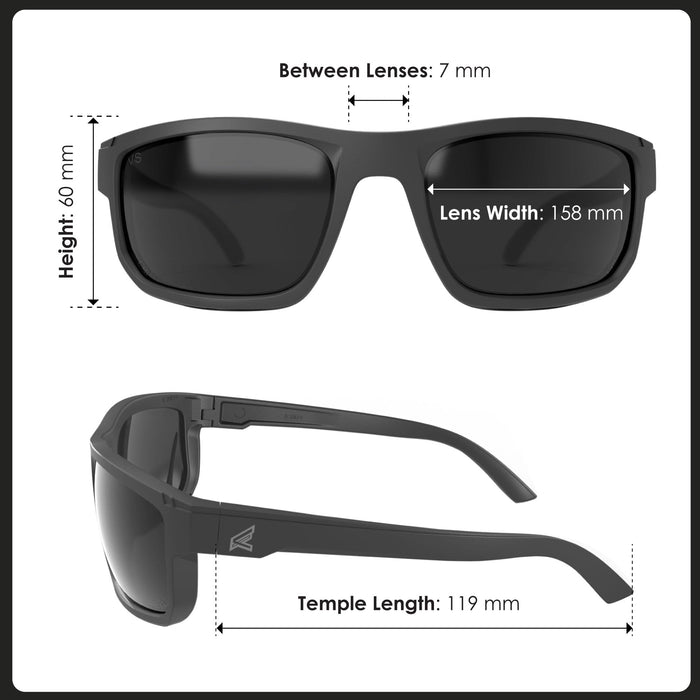EDGE Defiance Wayfarer Safety Glasses, Polarized Z87 Safety Glasses, Mens Z87 Sunglasses, Protective Eyewear, Z87 Glasses