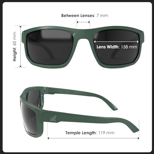 EDGE Defiance Wayfarer Safety Glasses, Polarized Z87 Safety Glasses, Mens Z87 Sunglasses, Protective Eyewear, Z87 Glasses