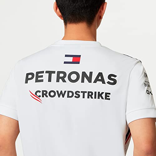 Mercedes AMG Petronas Formula One Team Men’s 2023 Official F1 T-Shirt – White Fan Apparel, Size L