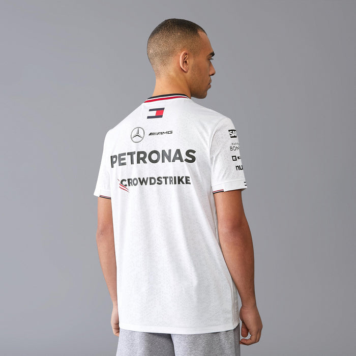Mercedes AMG Petronas F1 Men’s 2024 Team Driver T-Shirt – Official White Fan Apparel (Size L)