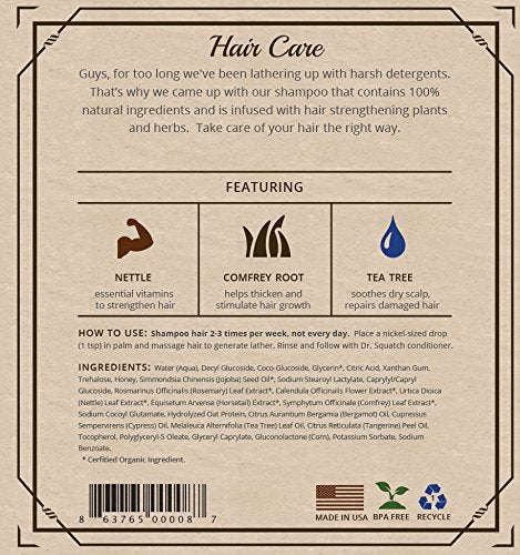 Dr. Squatch Cypress Coast Men’s Shampoo – Natural Moisturizing Shampoo for Healthy, Full, Hydrated Hair – 12oz