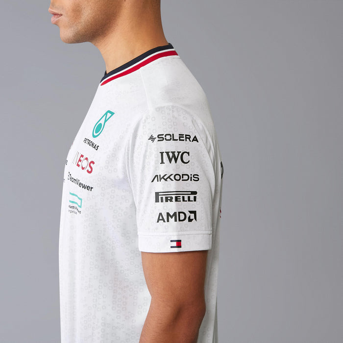 Mercedes AMG Petronas F1 Men’s 2024 Team Driver T-Shirt – Official White Fan Apparel (Size L)