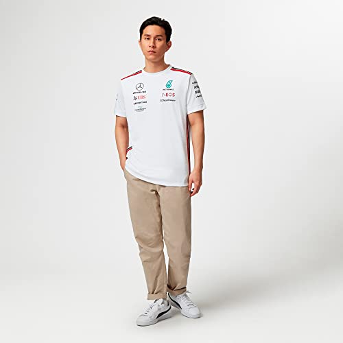 Mercedes AMG Petronas Formula One Team Men’s 2023 Official F1 T-Shirt – White Fan Apparel, Size L