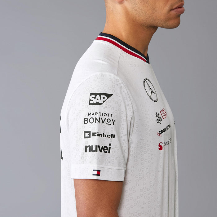 Mercedes AMG Petronas F1 Men’s 2024 Team Driver T-Shirt – Official White Fan Apparel (Size L)