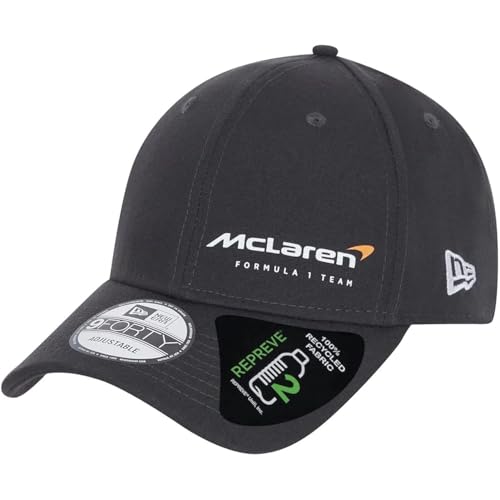 McLaren F1 Essentials Logo Cap – Curved Peak Adjustable Snapback Hat by New Era (Multiple Colors)