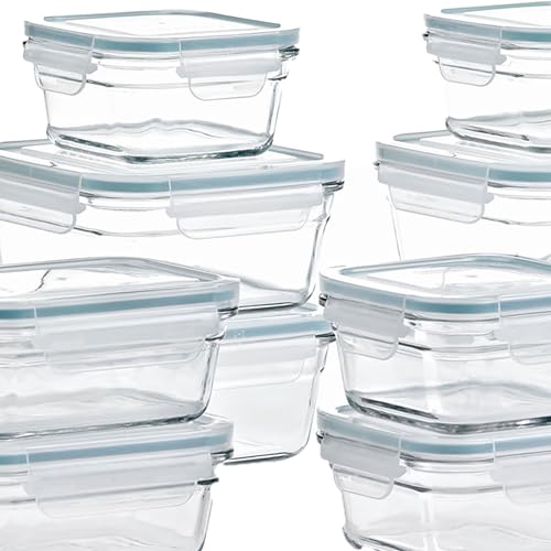 Glasslock 24-Piece Glass Food Storage Container Set with Lids – Oven & Microwave Safe, BPA-Free Meal Prep Containers