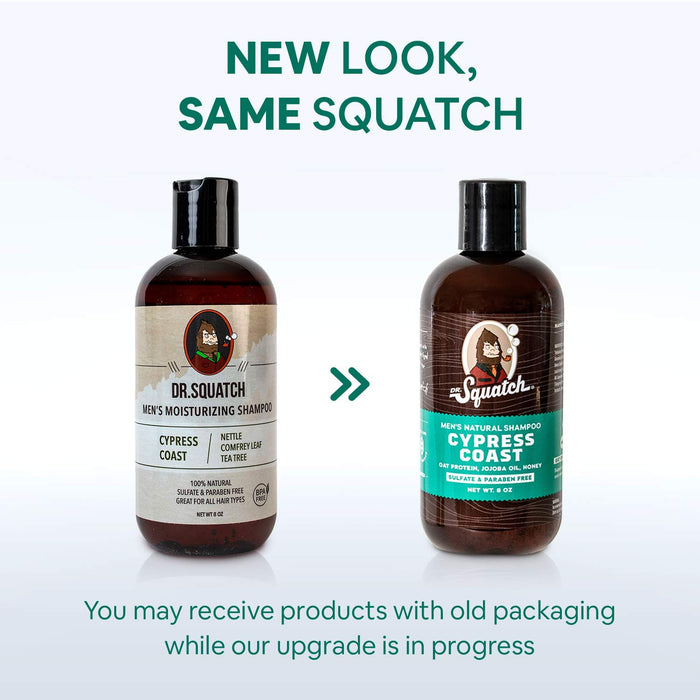 Dr. Squatch Cypress Coast Men’s Shampoo – Natural Moisturizing Shampoo for Healthy, Full, Hydrated Hair – 12oz