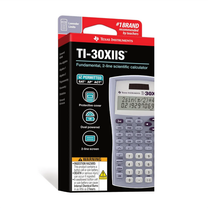 Texas Instruments TI-30X IIS 2-Line Scientific Calculator, Lavender